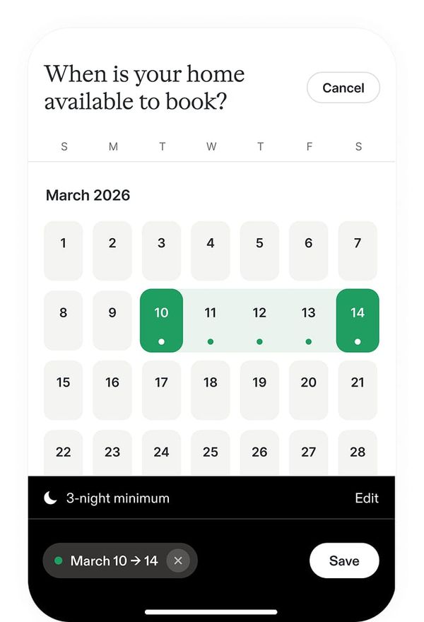You can now set the minimum number of nights guests can request for each availability. This gives guests clarity upfront—and helps you get requests that match what you’re looking for.