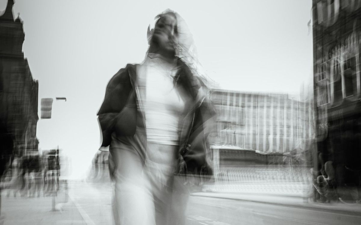 A woman in motion