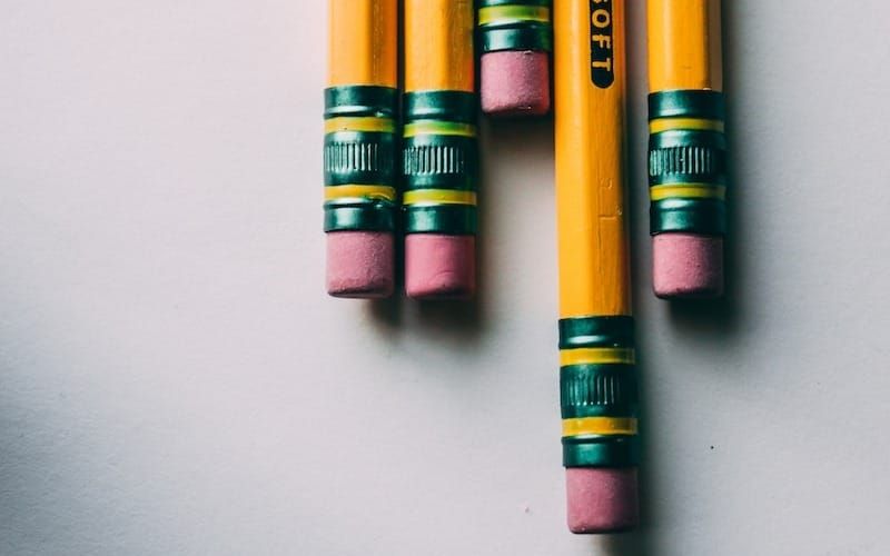 five brown pencils