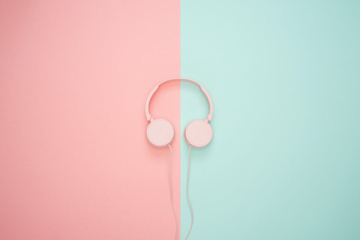White-corded headphones