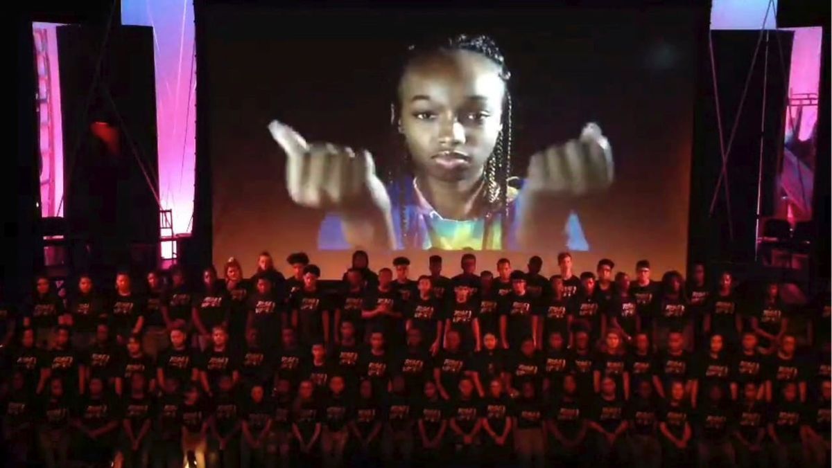 A shot from the Summer Stars Camp for the Performing Arts music video for How to Shoot Video that Doesn't Suck