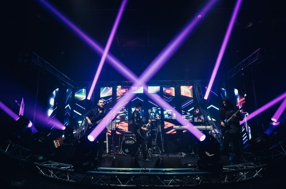 A band performing on stage