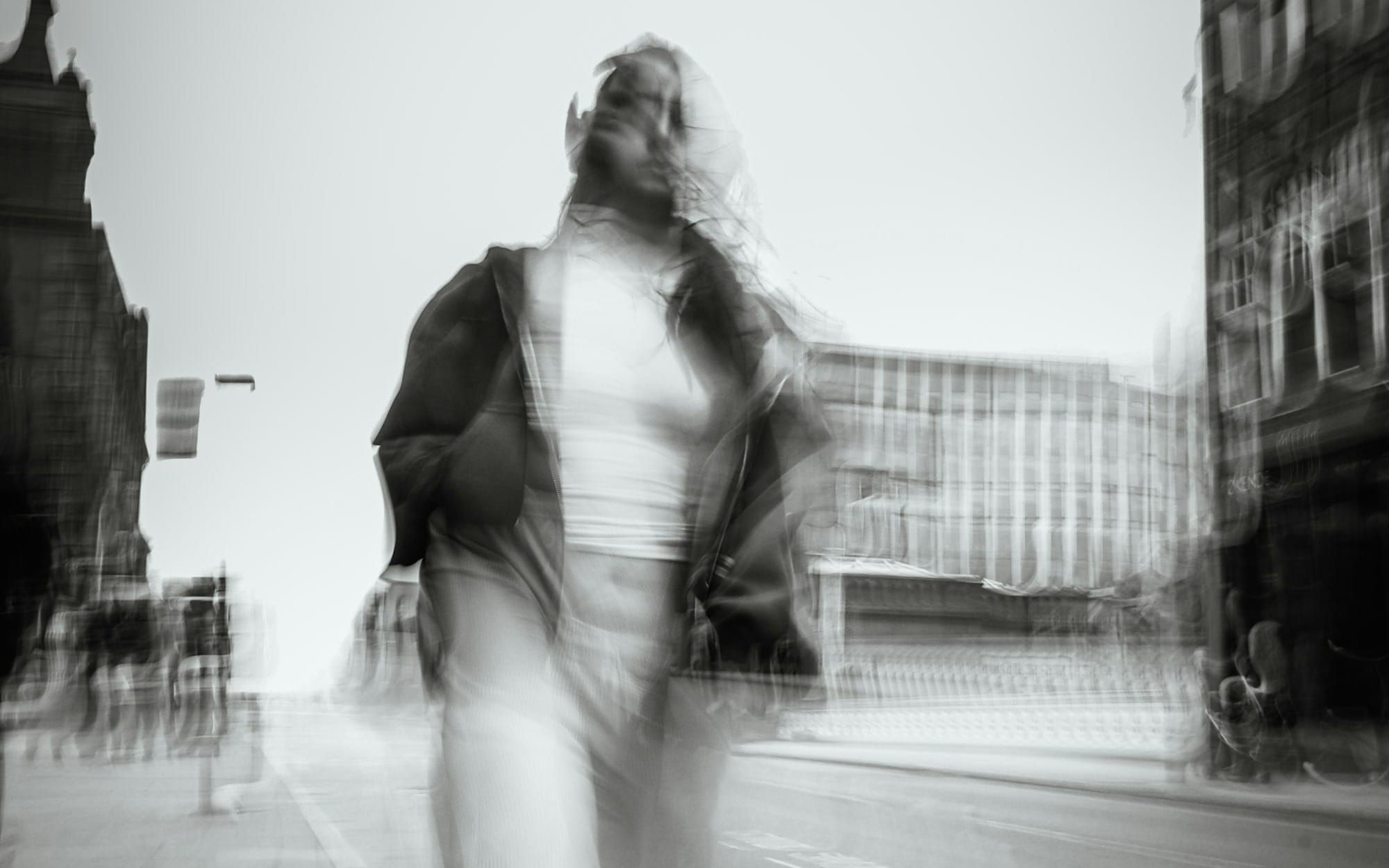 A woman in motion