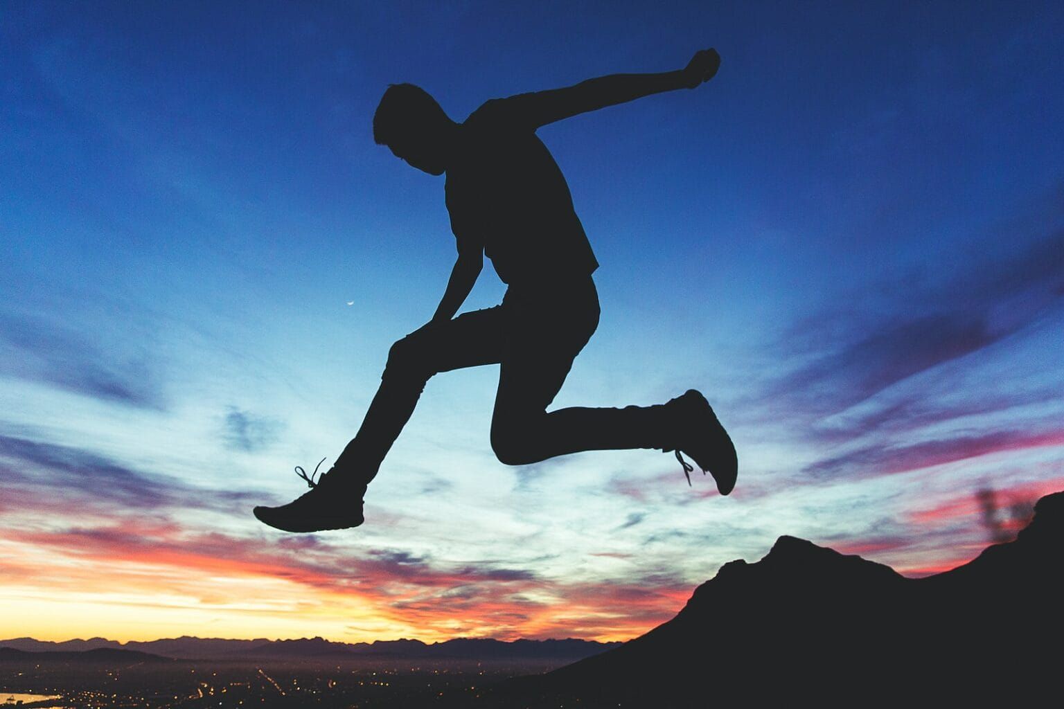 A man captured in mid-air