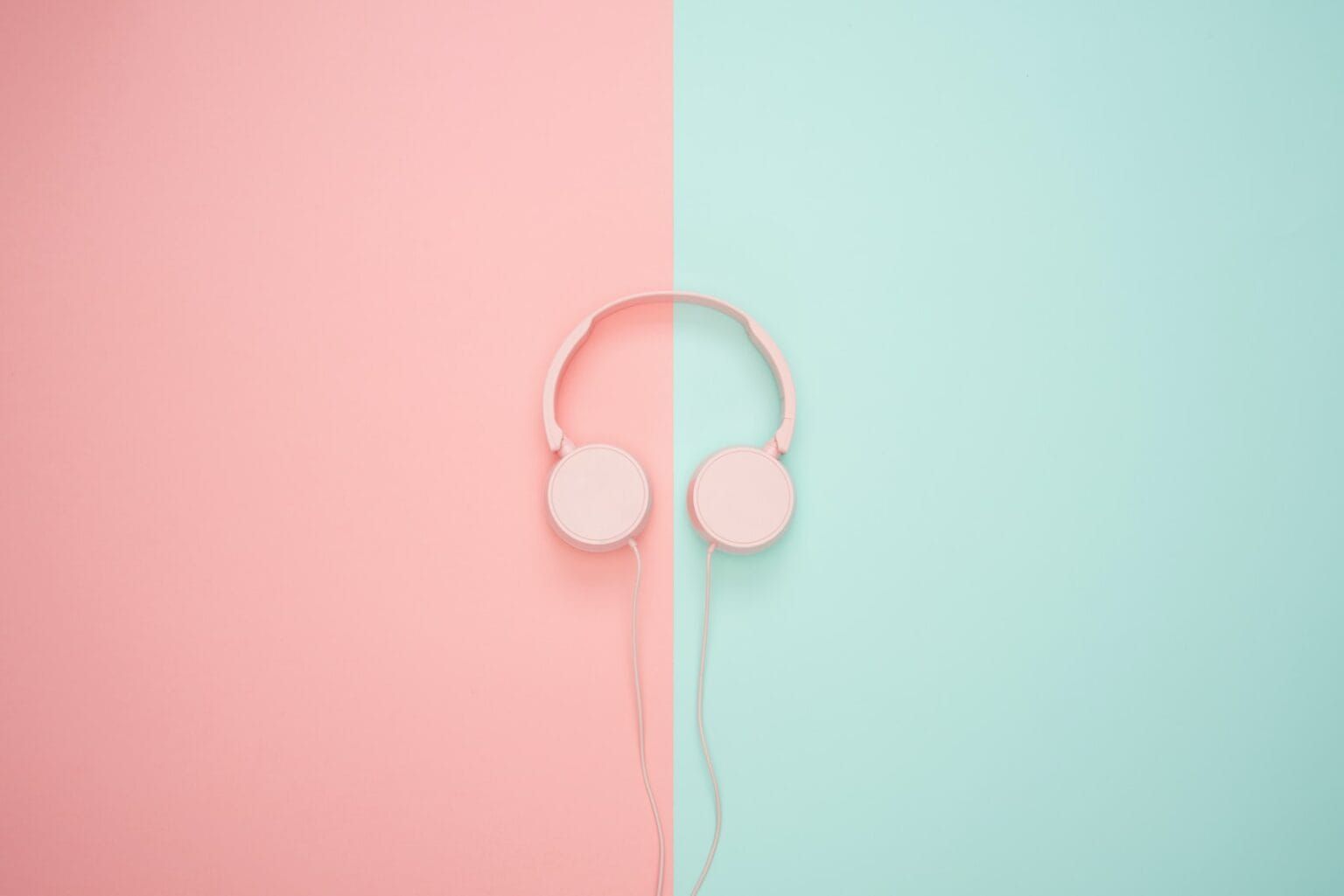 White-corded headphones