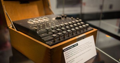Криптографската машина Enigma, използвана от нацистите през Втората световна война.