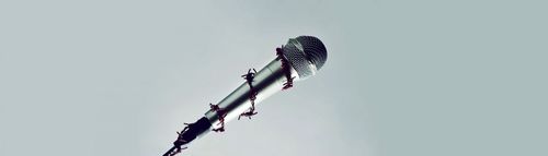 Микрофон, обвит с бодлива тел