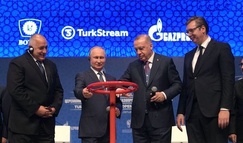 Борисов, Путин, Ердоган и Вучич на откриването на газопровода „Турски поток“