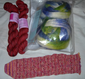 Sock, yarn, and kit.