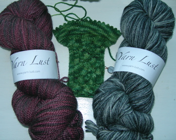 Yarns and a sock.