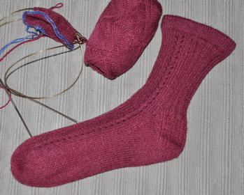 Pillar socks in progress.