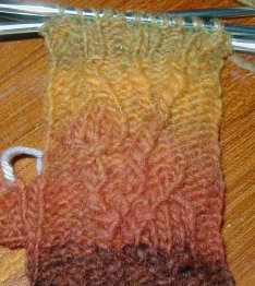 Hurry Up Spring Armwarmers close up.