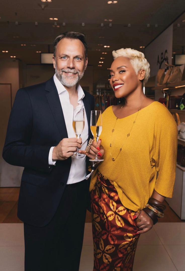 Guests toast the opening of Africa Now