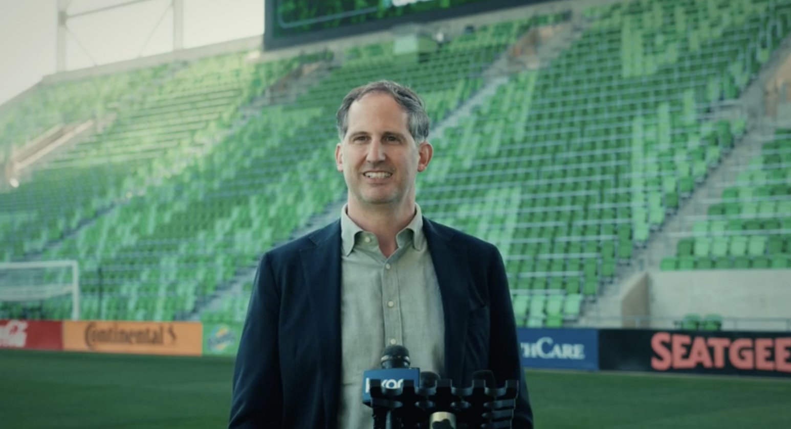 Andy Loughnane at Q2 Stadium for press event