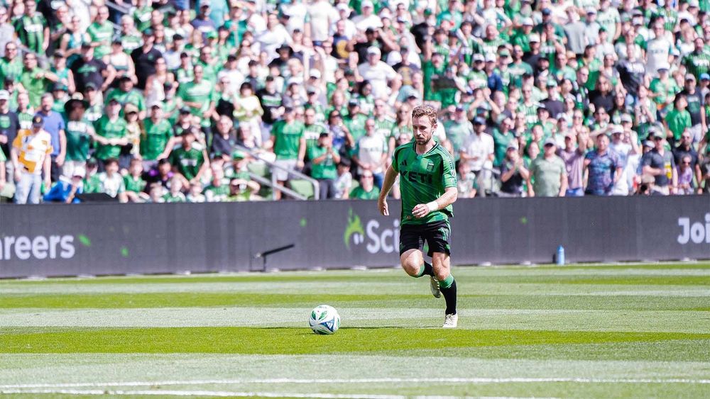 Austin FC's Jon Gallagher headed toward goal