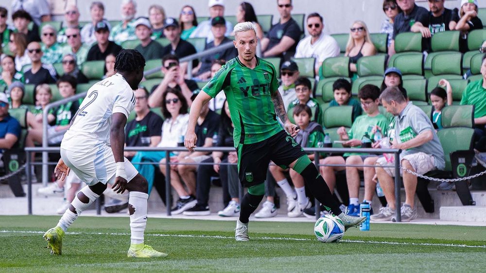 Žan Kolmanič playing for Austin FC vs. San Diego FC
