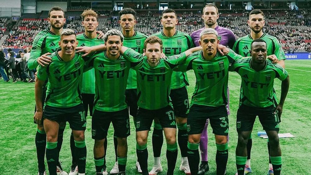 Austin FC team photo for match at Vancouver on April 12, 2025