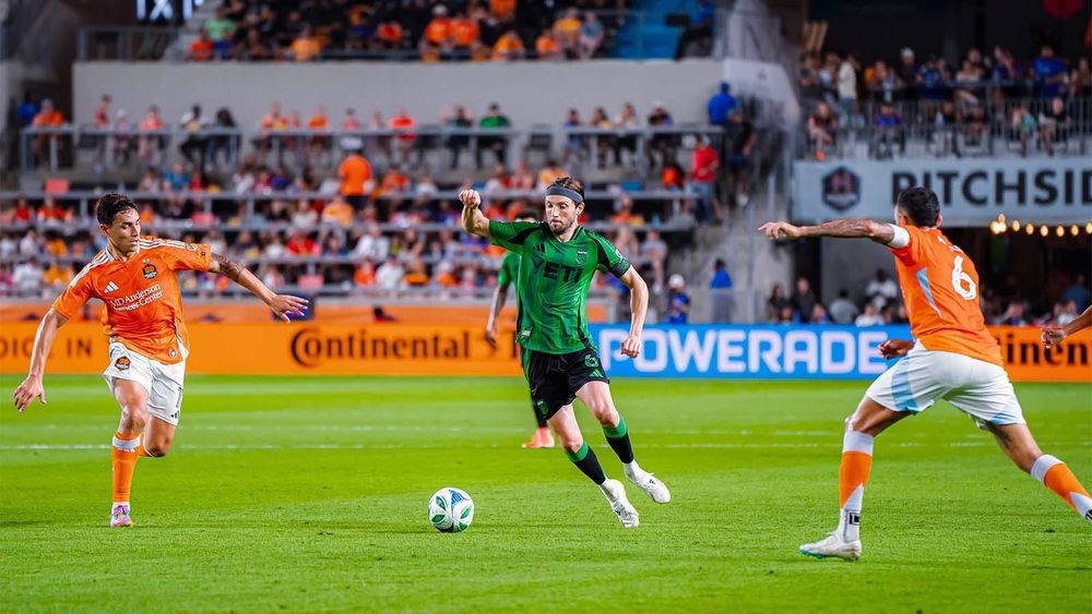Ilie Sánchez playing for Austin FC vs. Houston Dynamo