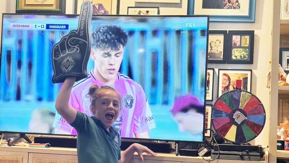 Phil's daughter gloating about a Whitecaps goal