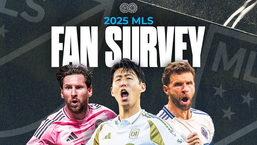 2025 MLS fan survey graphic showing Lionel Messi, Son Heung-min, and Thomas Muller