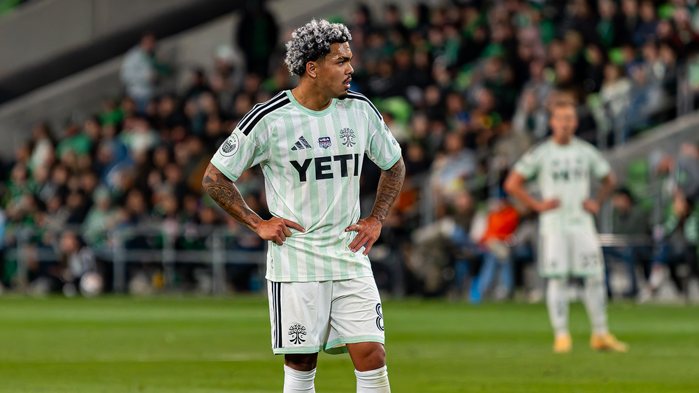 Dani Pereira, formerly of Austin FC, with hands on hips in the 2025 season opener