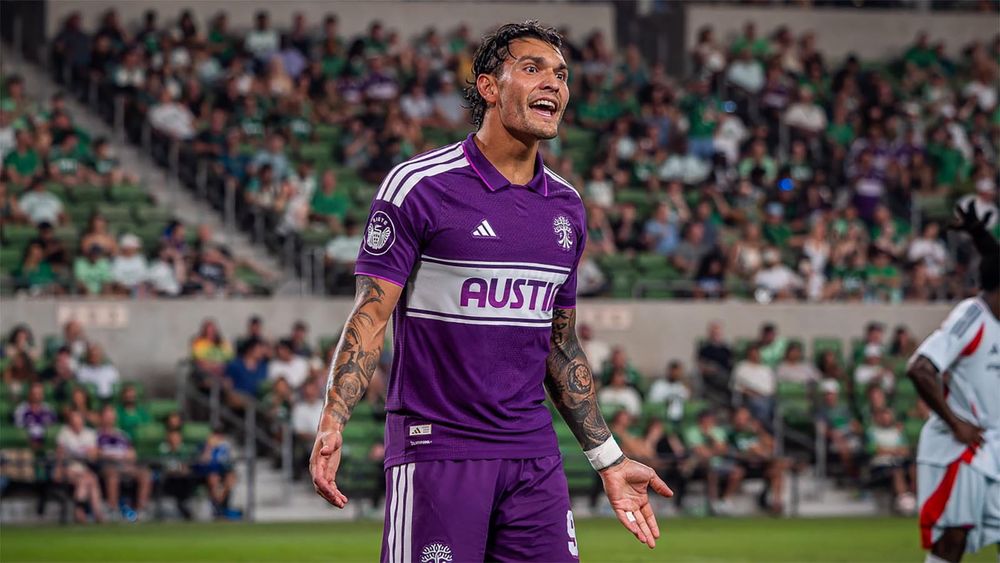 Austin FC's Brandon Vázquez, frustrated in a match against FC Dallas