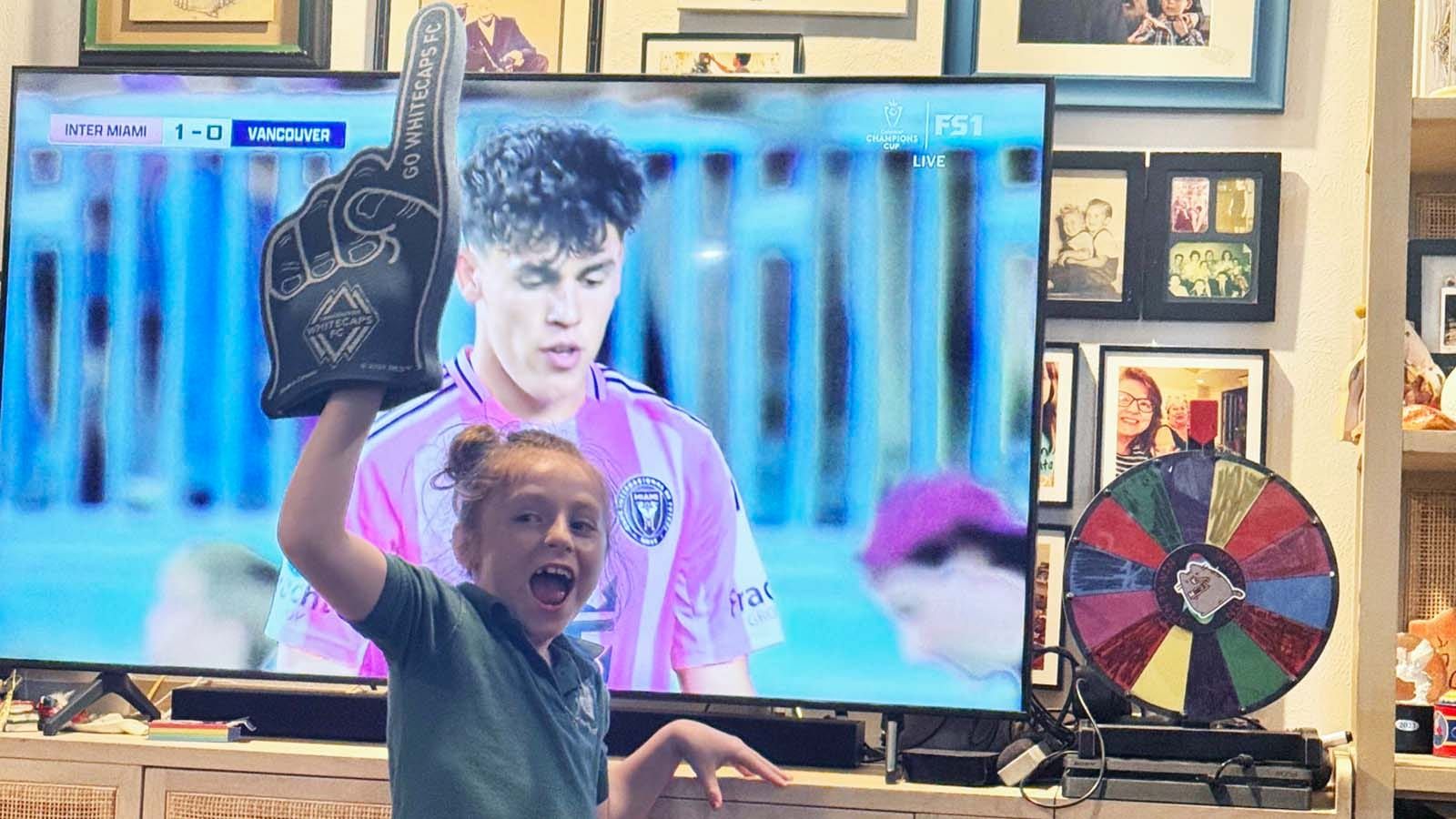 Phil's daughter gloating about a Whitecaps goal