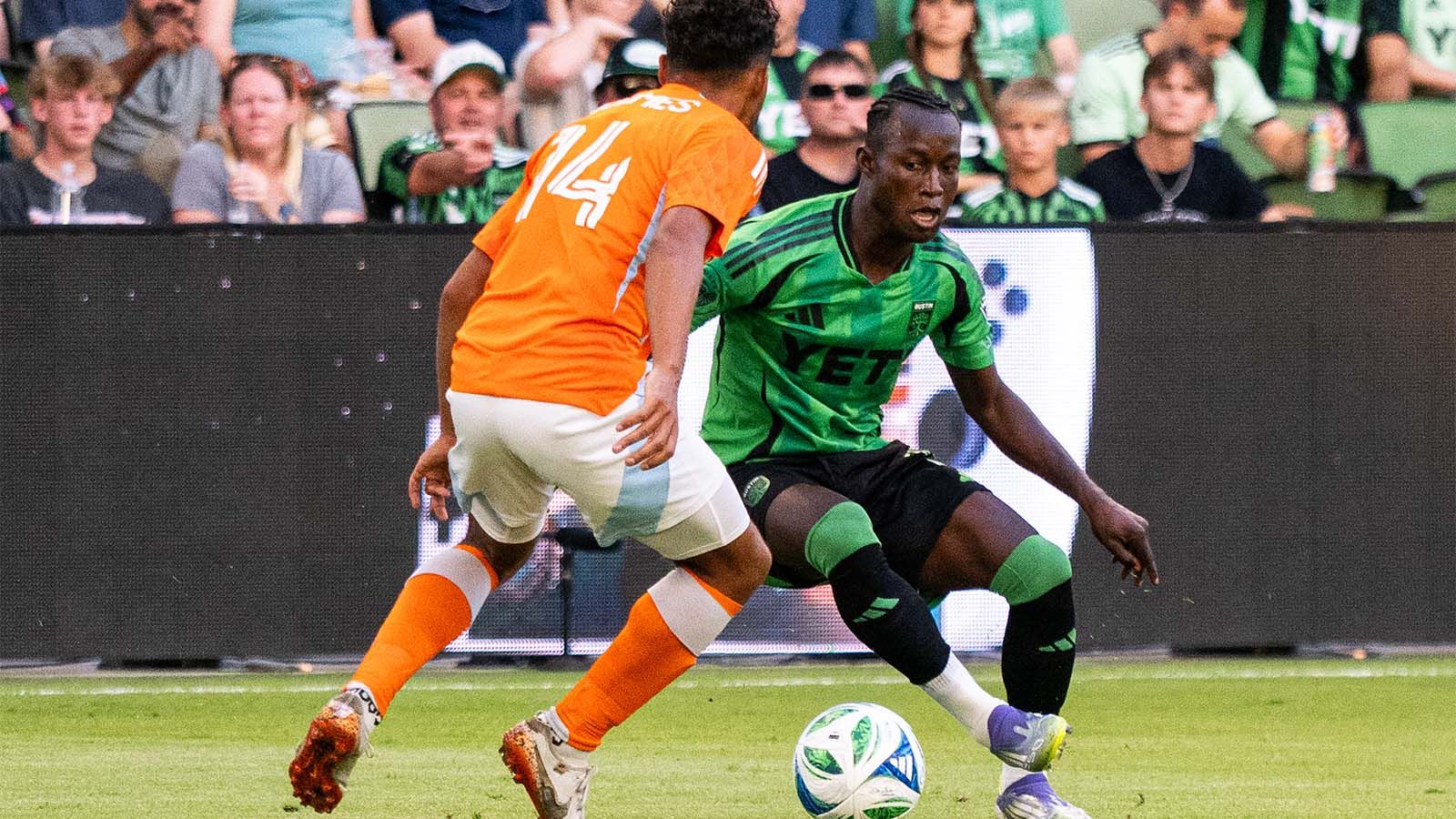 Osman Bukari playing vs. Houston