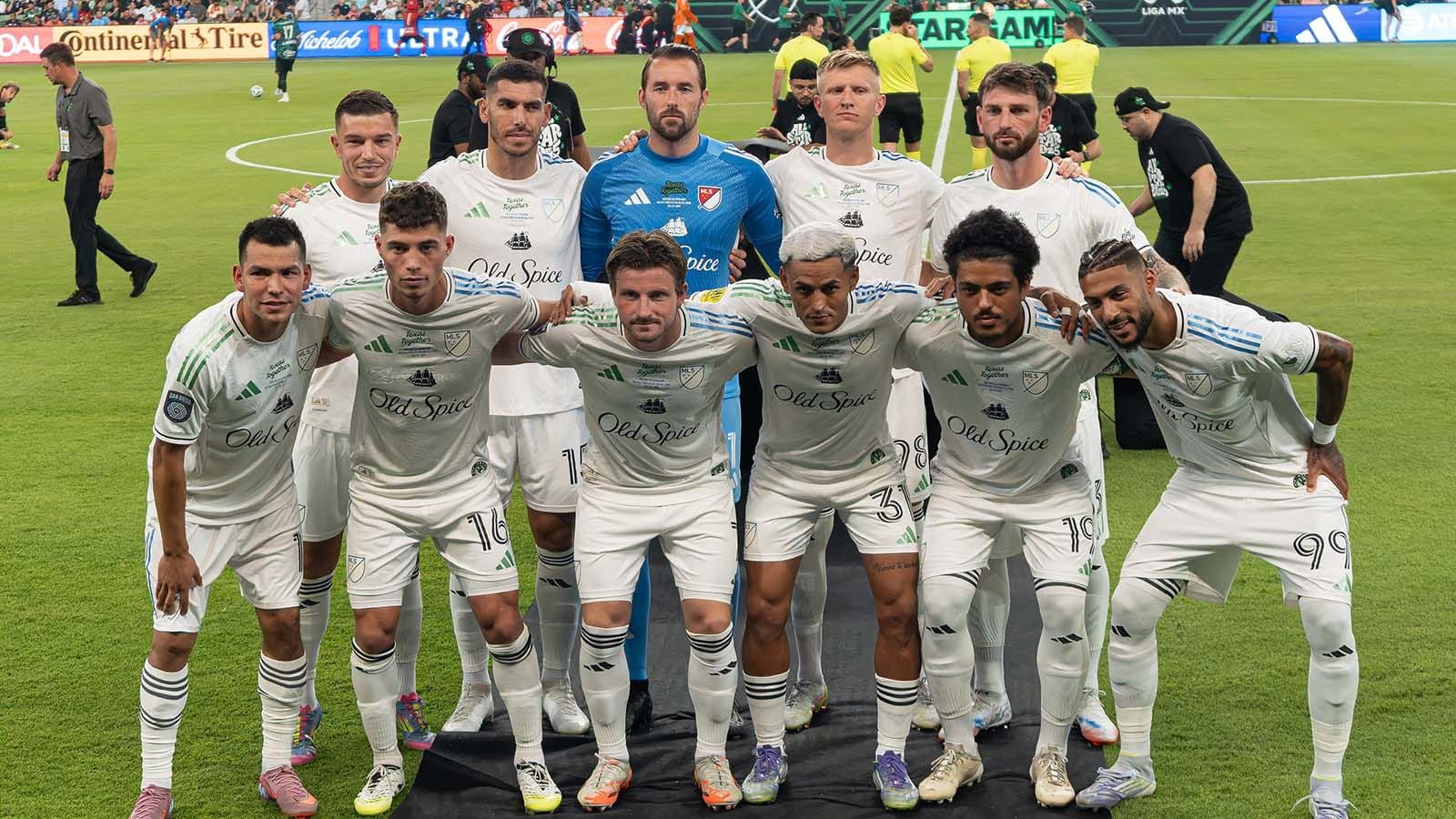 2025 MLS All-Stars posing for pre-match photo