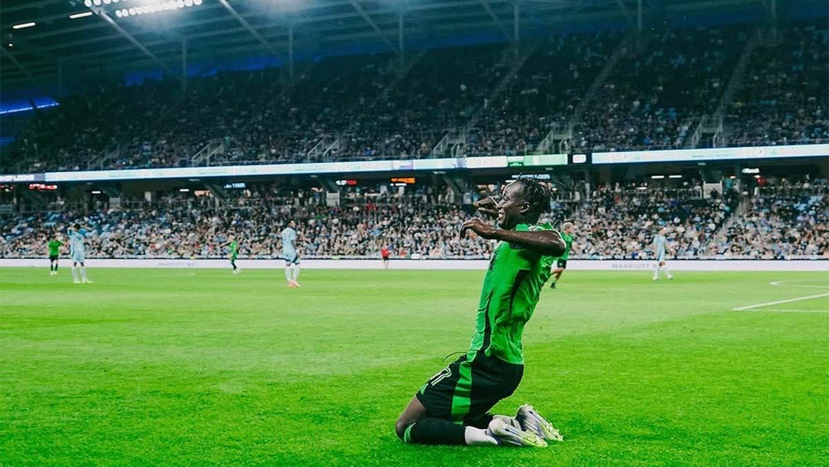 Osman Bukari celebrating his goal