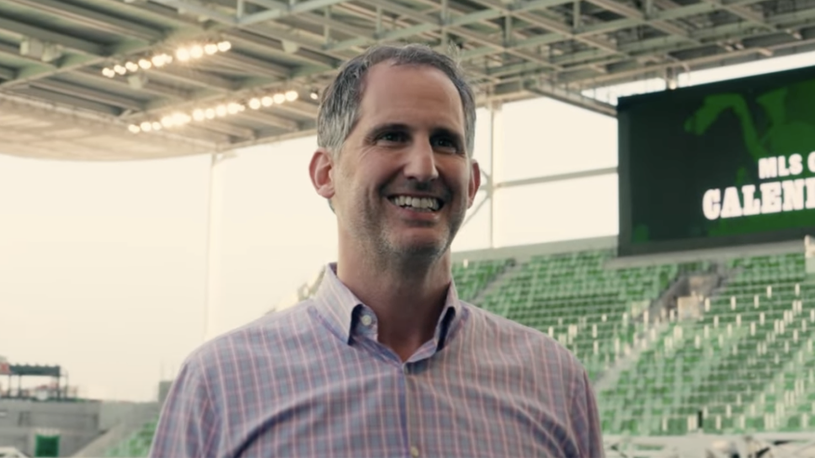 Austin FC president Andy Loughnane speaking to Austin media