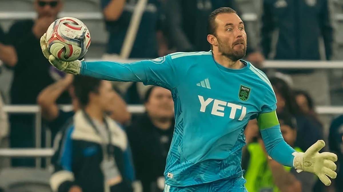 Brad Stuver preparing to throw a ball against San Diego FC