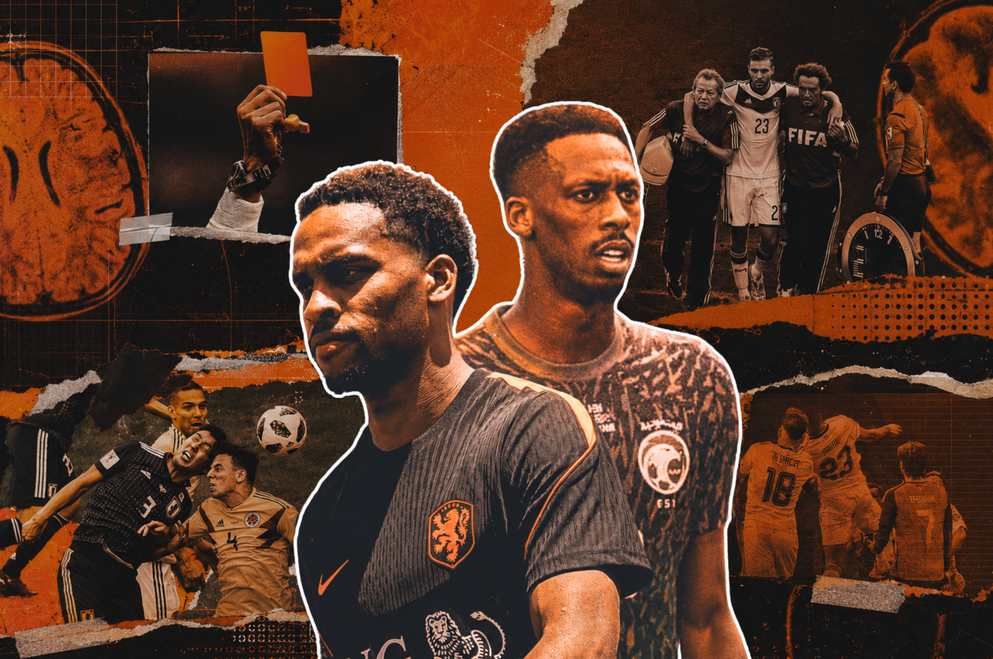 Edit de Timber y Mohamed Kanno jugadores del mundial 2026 que han sufrido una conmoción cerebral.