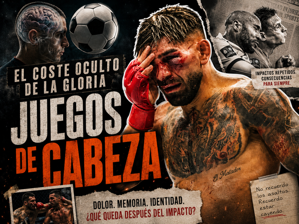 Edit de Topuria que combina la dureza del ring con jugadores de fútbol chocándose en el aire por impactos en la cabeza fútbol