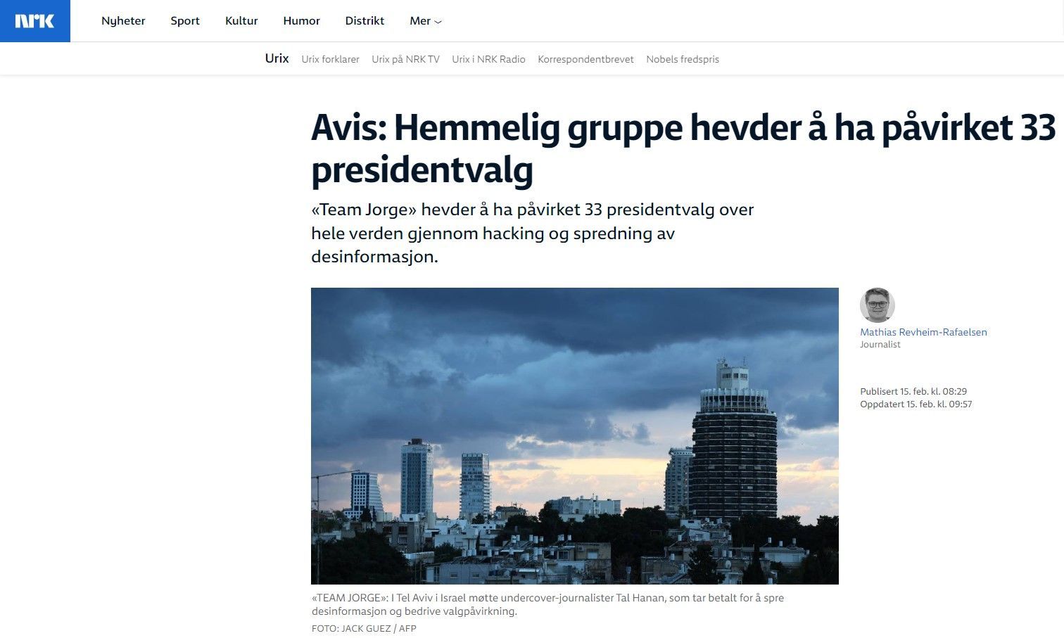 NRK skriver om påvirkningsoperasjoner!