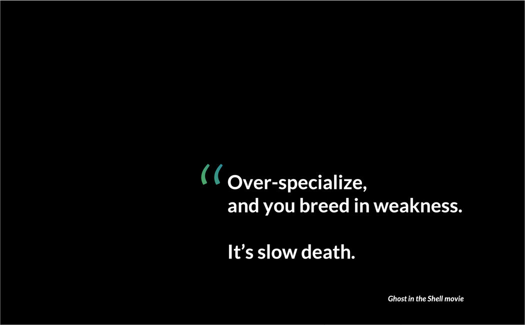 Quote from the movie "Ghost in the Shell" (1995) in white text on black background