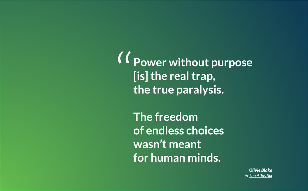 Quote listed below, by Olivie Blake, in white text over colorful background