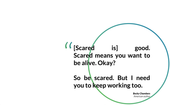 Image of: [Quote] Scared is good