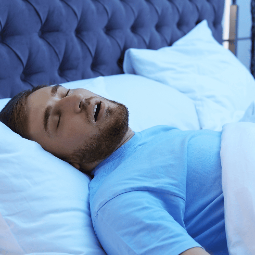 Young man loud snoring