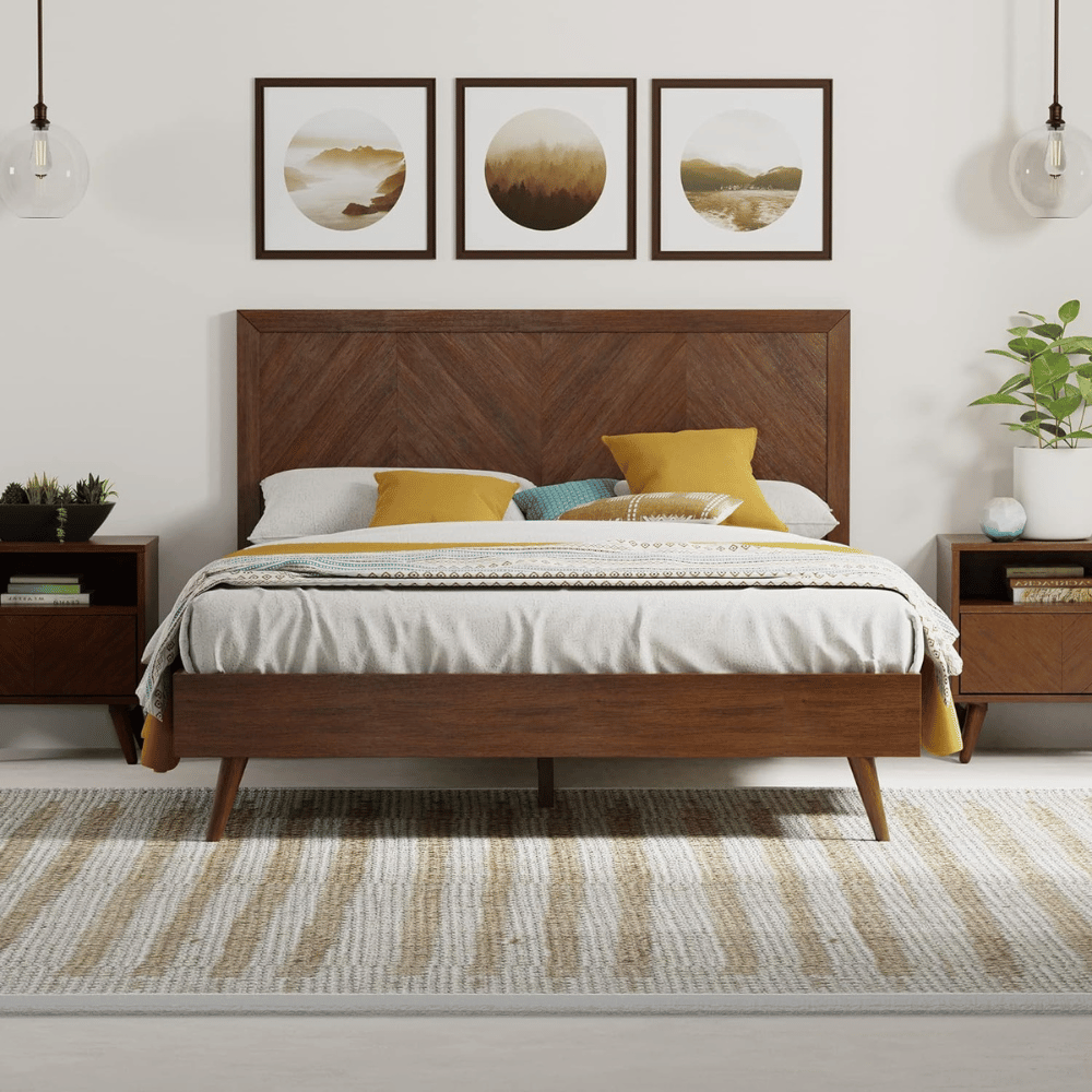 eLuxurySupply wood platform bed