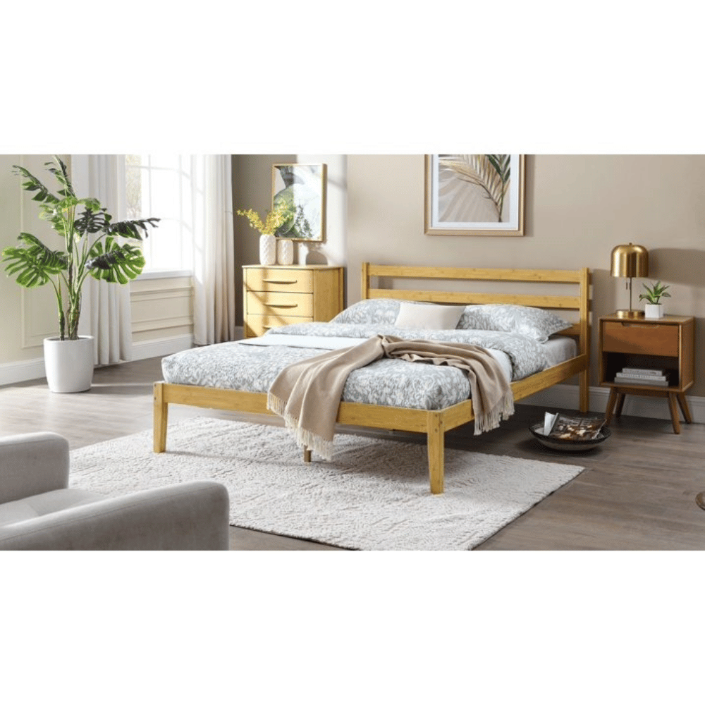 BIKAHOM durable bamboo platform bed