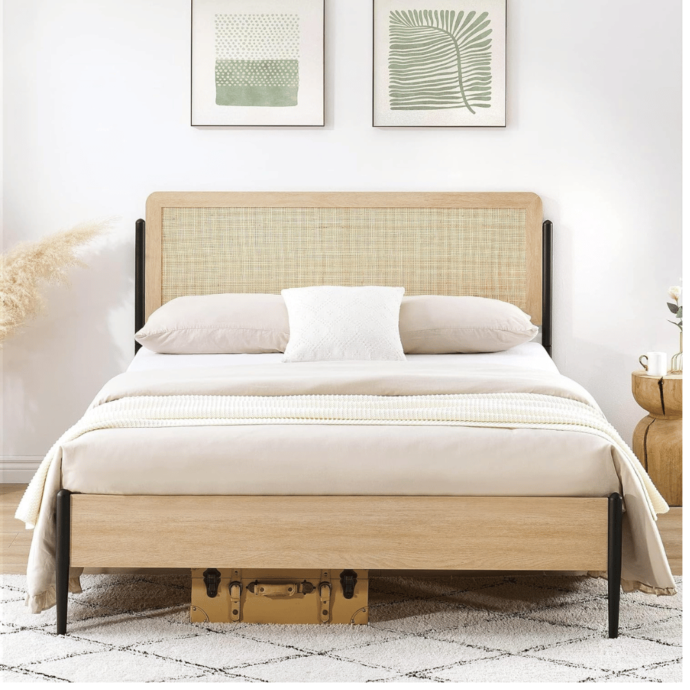 IDEALHOUSE rattan bed minimalist platform