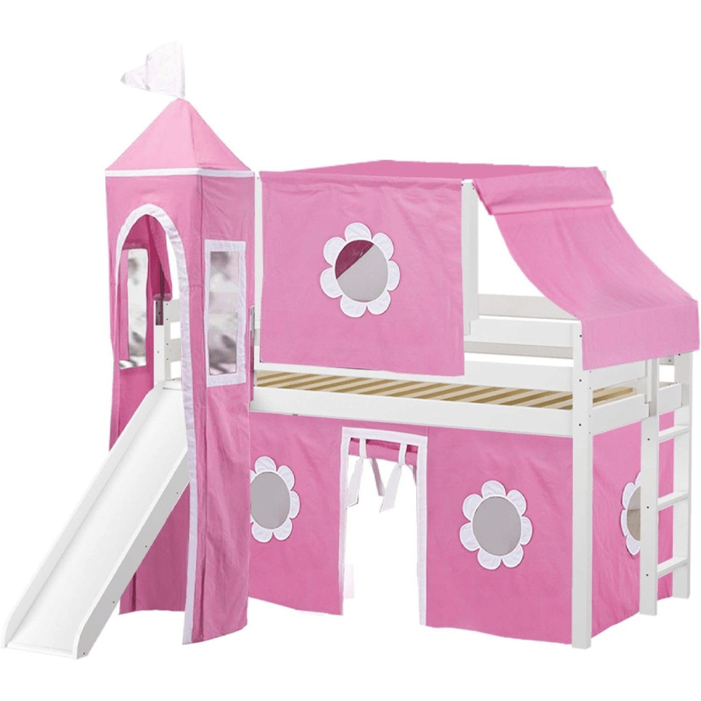 Princess loft bed pink castle slide