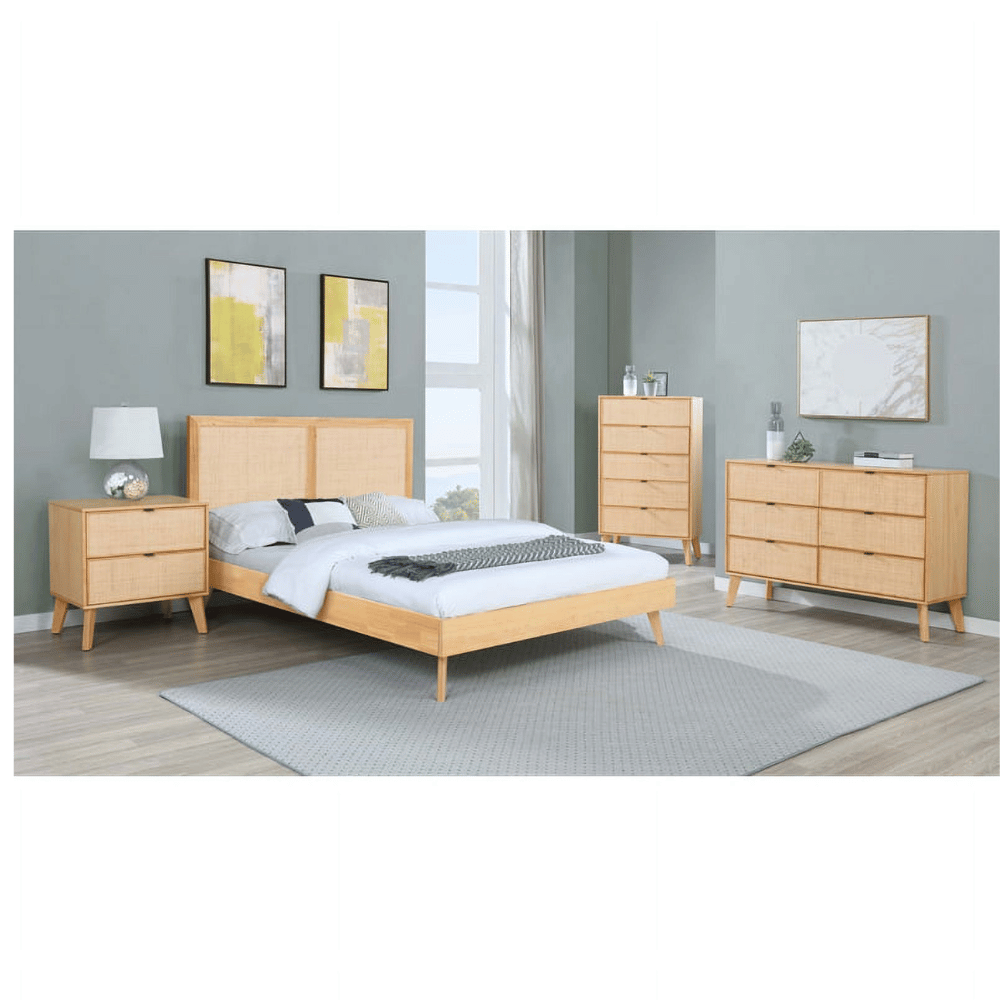 Linon Winnie headboard frame warm finish
