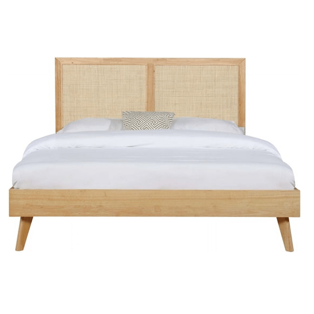 Linon Winnie cane bed frame natural