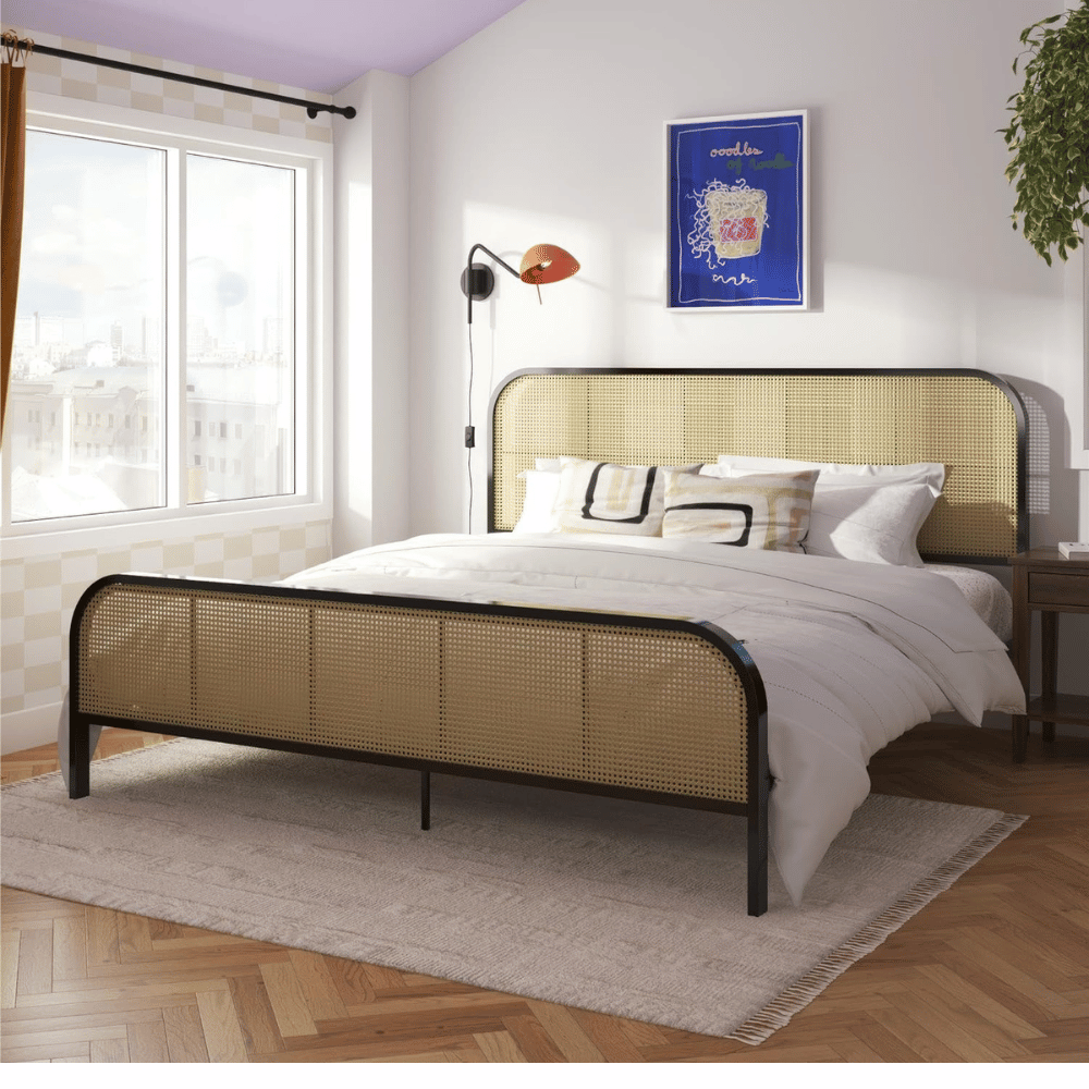 Mr. Kate platform bed cane detail