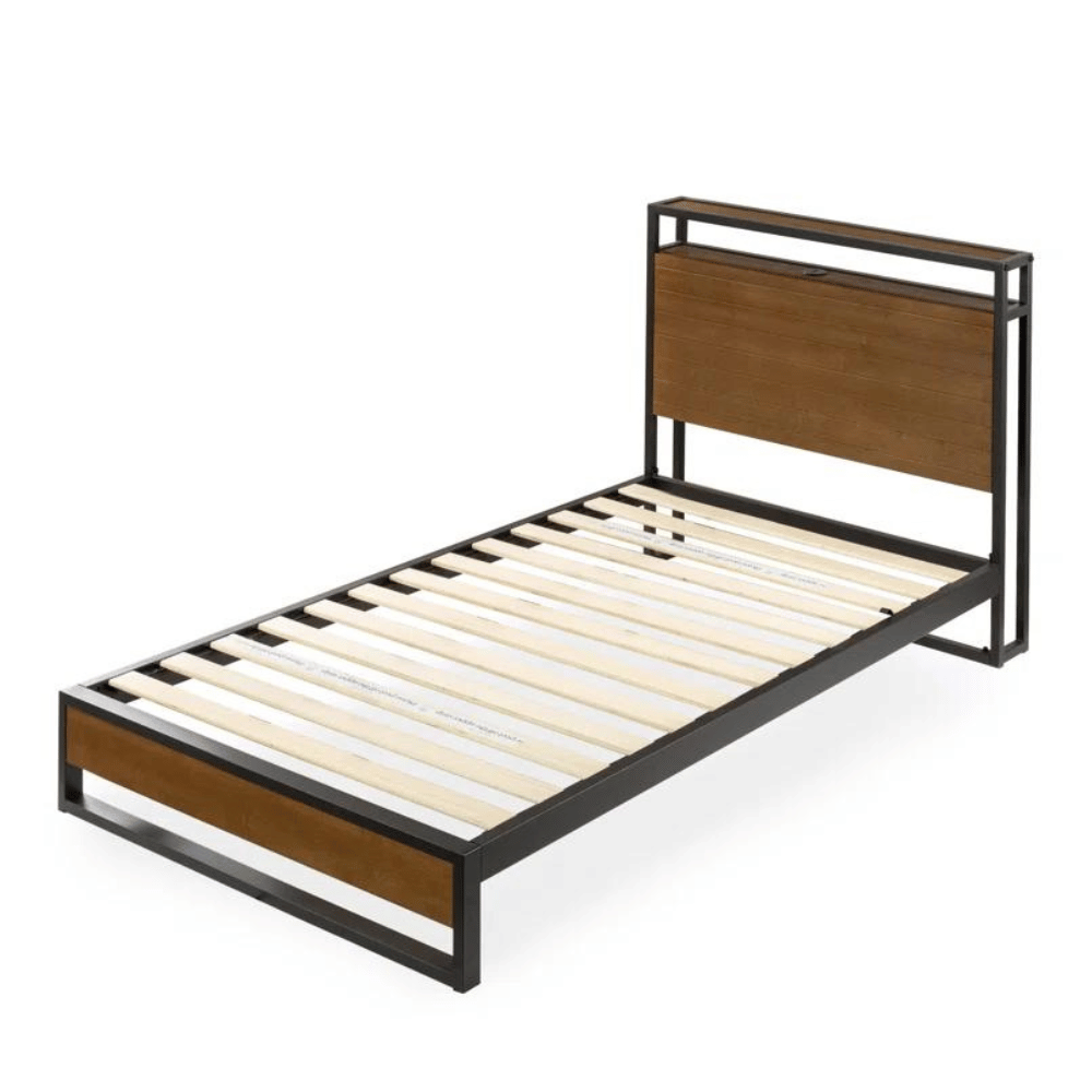 Nedrow bamboo-metal platform bed