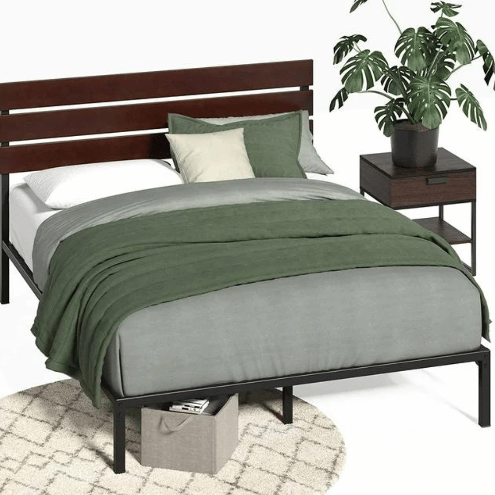 QCAI Figari geometric bamboo bed
