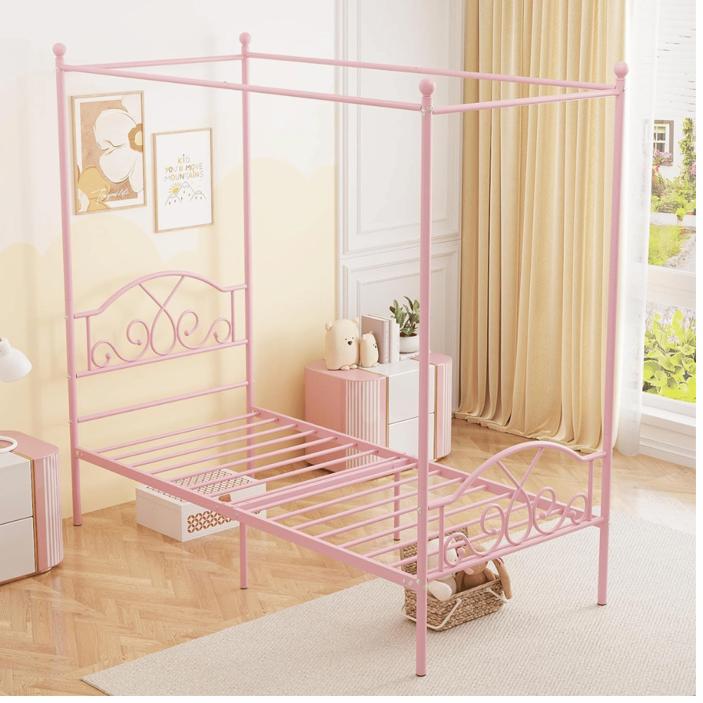 Weehom metal canopy princess bed frame