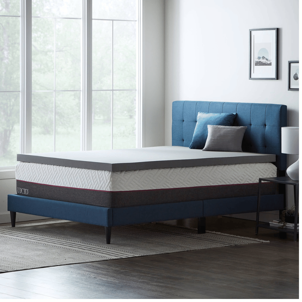 Lucid aloe charcoal memory foam topper.